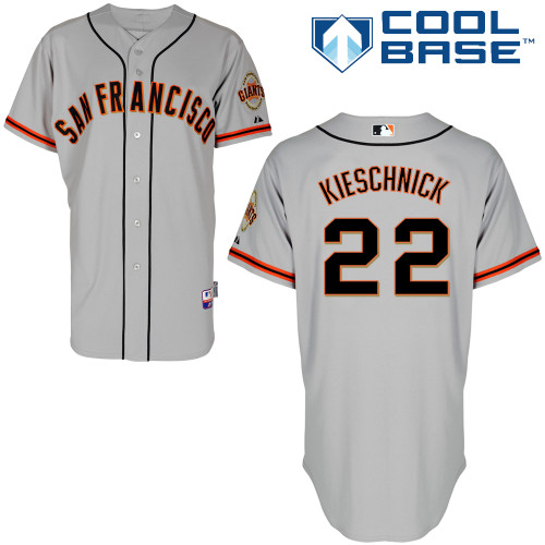 Roger Kieschnick #22 Youth Baseball Jersey-San Francisco Giants Authentic Road 1 Gray Cool Base MLB Jersey